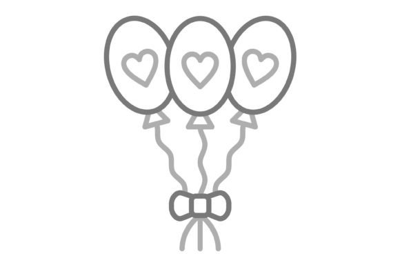 Balloons Greyscale Line Icon: A Versatile Design Asset
