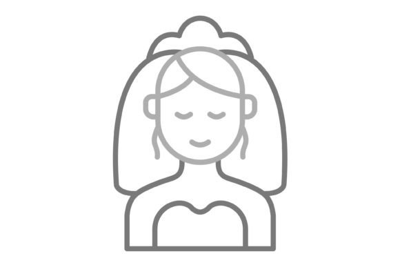 Bride Greyscale Line Icon: A Versatile Asset for Modern Design
