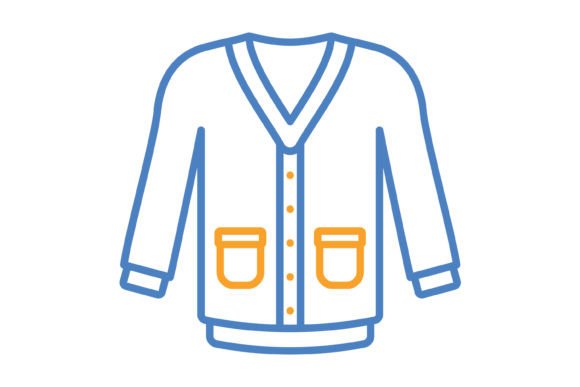 Cardigan Blue Orange Line Icon: A Versatile Visual Asset for Modern Creators