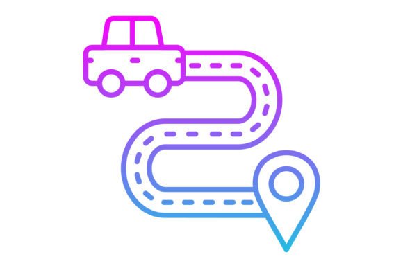 Driving Route Line Gradient Icon: A Versatile Visual for Modern Projects