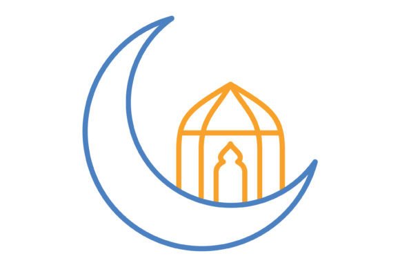 Moon Blue Orange Line Icon: A Versatile Asset for Digital Creators