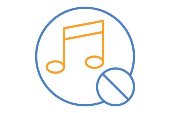 No Music Blue Orange Line Icon: A Versatile Design Asset