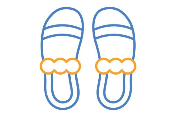 Slippers Blue Orange Line Icon: A Versatile Asset for Every Creator