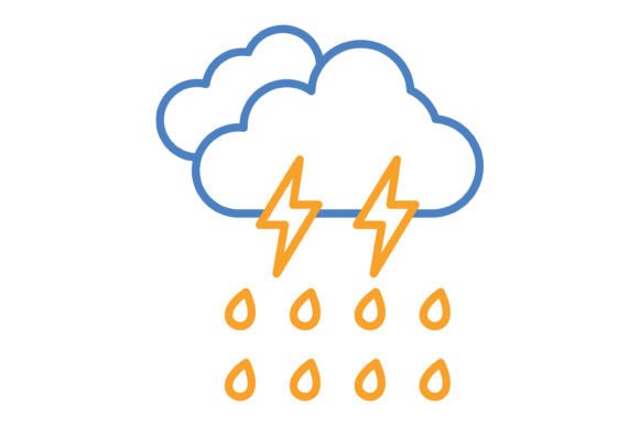 Storm Blue Orange Line Icon: A Versatile Design Asset