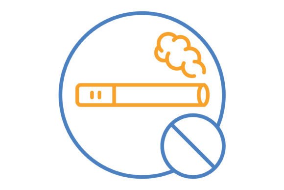 Strategic Implementation of the No Smoking Blue Orange Line Icon for Clear Communication