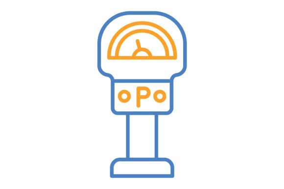 Strategic Use of the Parking Meter Blue Orange Line Icon in Modern Design