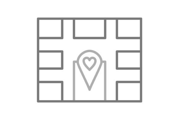 Wedding Location Greyscale Line Icon: Essential Design Asset