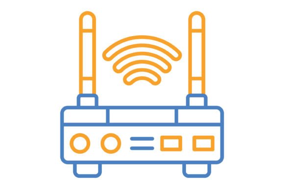 Wifi Router Blue Orange Line Icon: A Designer's Essential Asset